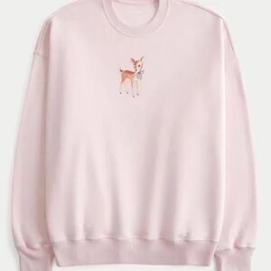 Hollister Light Pink Deer Crewneck Sweatshirt
